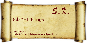 Sári Kinga névjegykártya